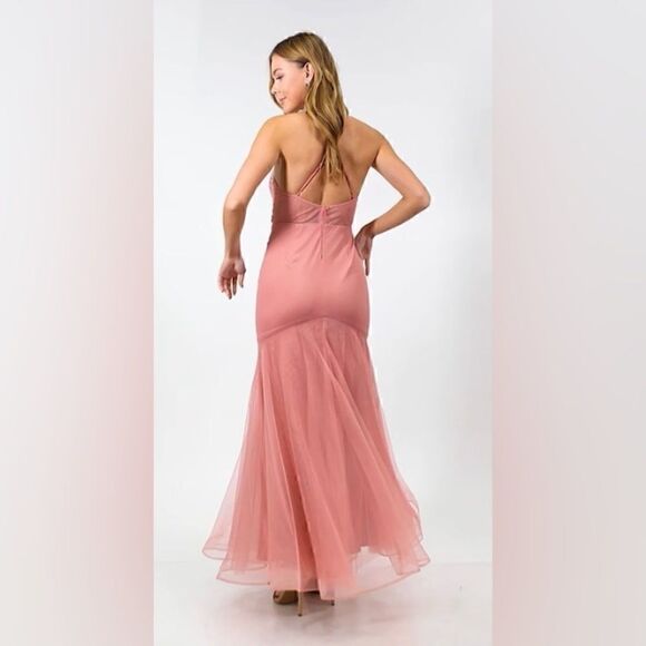 BCX Juniors' Embroidered Tulle-Skirt Sleeveless Gown, evening dress size 0 rose - Picture 14 of 15